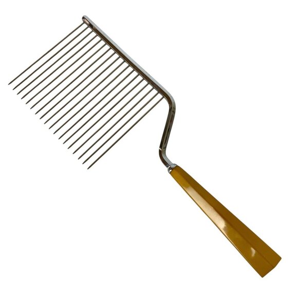 Vintage Schneider Cake Breaker Server Yellow Bakelite Handle 1950s Utensil - Picture 2 of 2